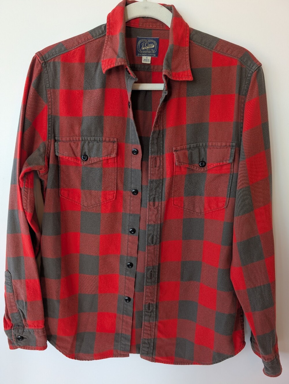 J. Crew Red and Gray Buffalo Plaid Shirt